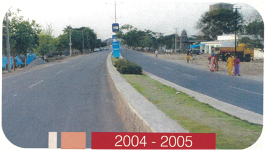 Completed 4 lane road from to kottaguda to hitex NAC Hyderabad. 
